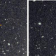 Dos de las nuevas lunas de Saturno (entre las rayas amarillas)
